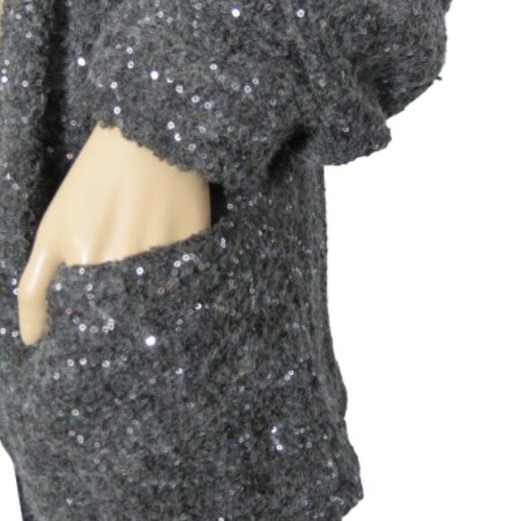 Nick Verreos Grey Sequined Button Up Cardigan - Picture 4 of 7